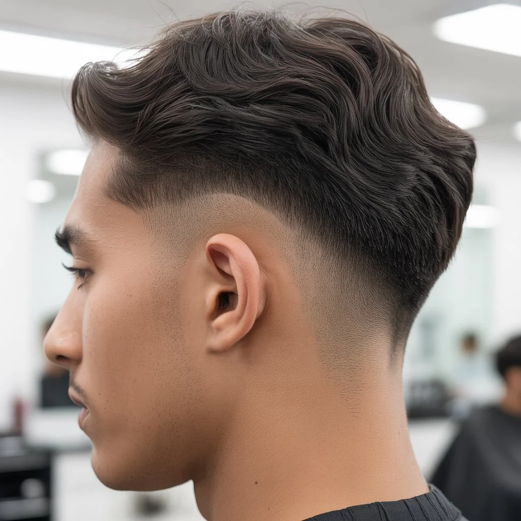 mid taper fade thick hair