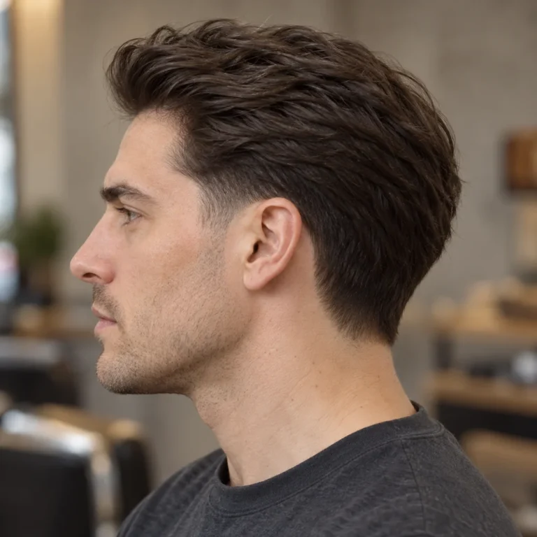 Left side profile of a straight swept-back top with subtle root lift and a matte finish