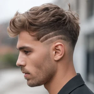 mid taper fade textured fringe