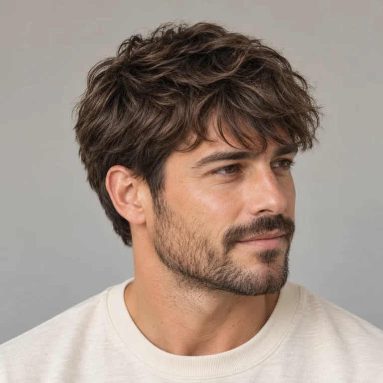 Soft textured fringe with fuller scissor-cut sides and no exposed-scalp fade