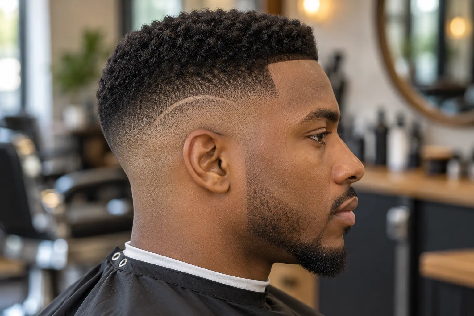 Boosie fade with a thin shaved line design