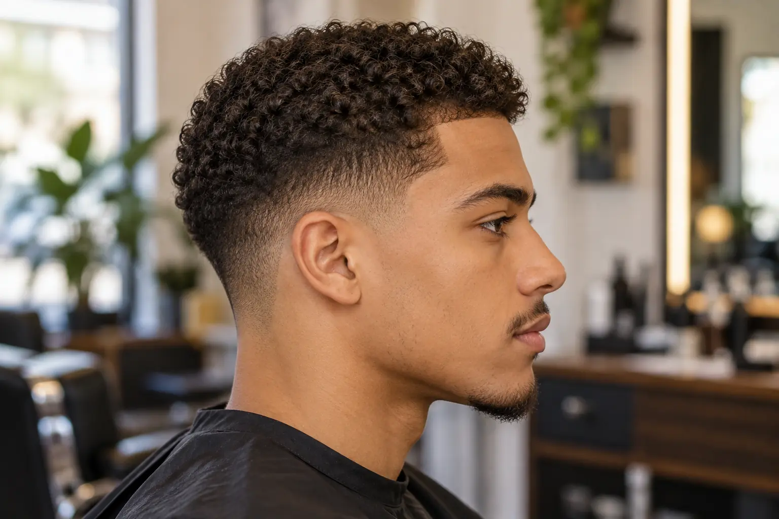 Crew cut on short curly hair