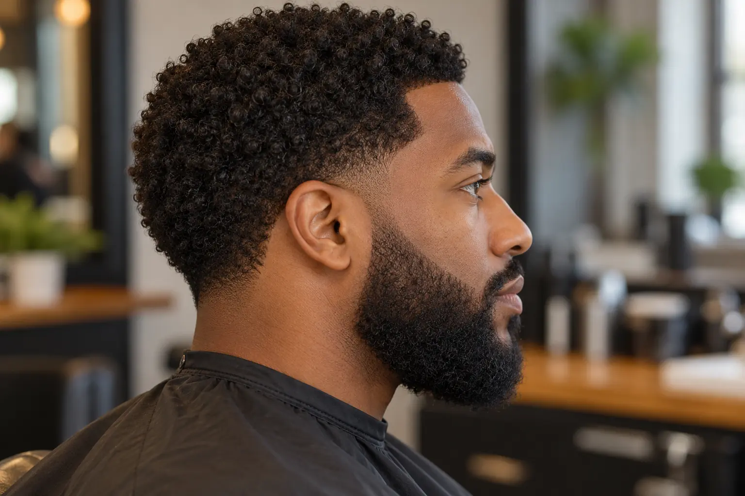 Low taper blended into a full beard
