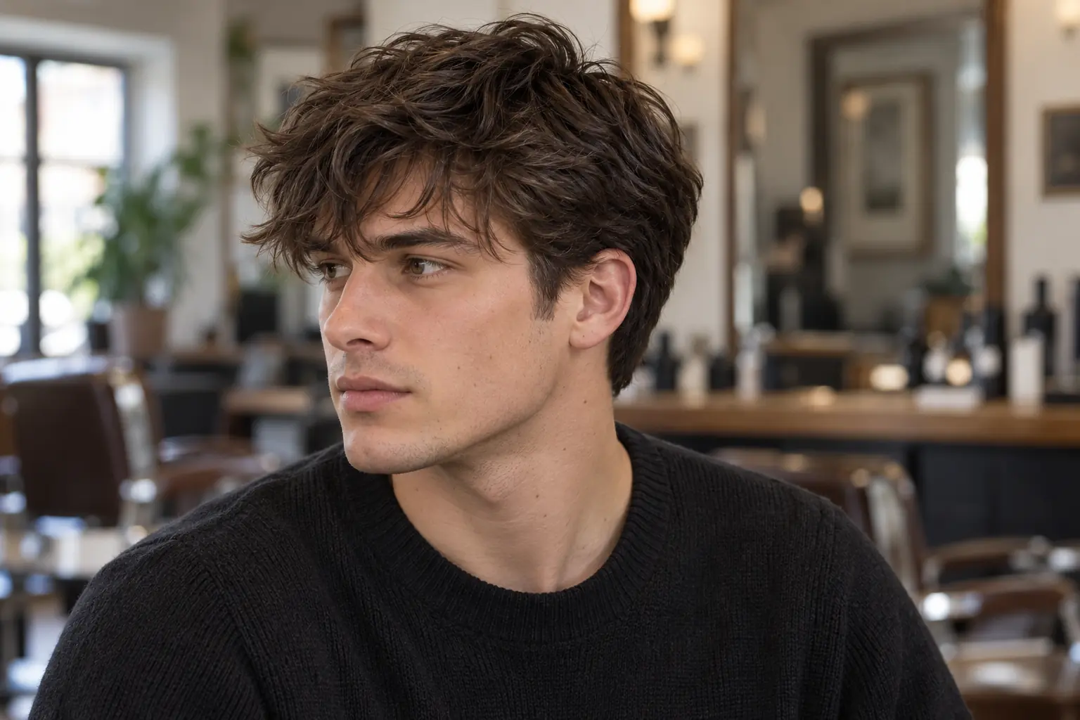 Messy fringe with a low taper