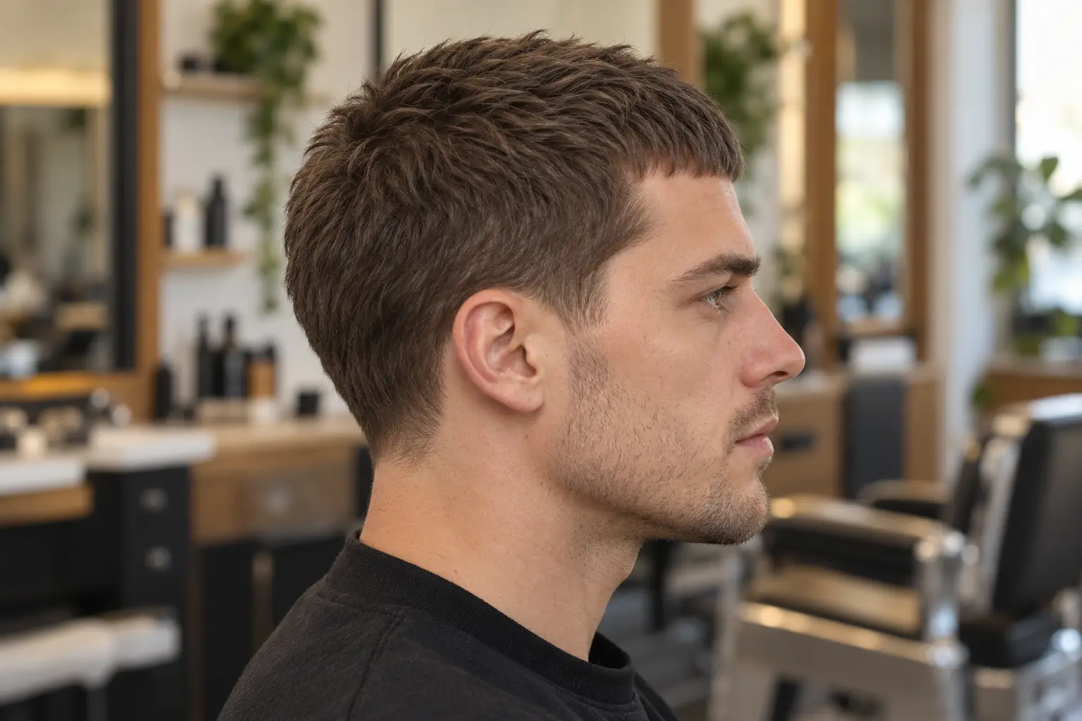 Short textured crop with a low taper