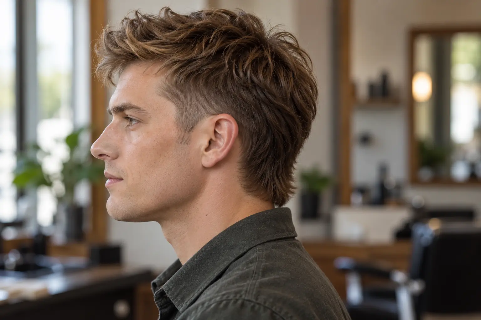 Short modern mullet with a subtle longer back