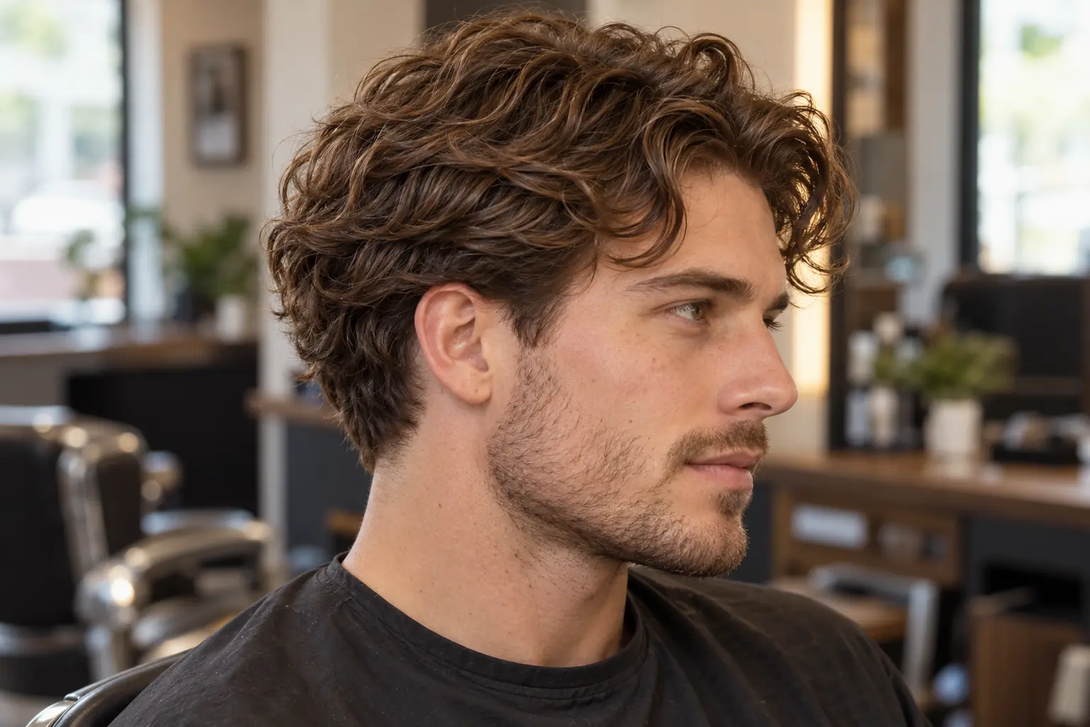 Low taper on loose wavy curls
