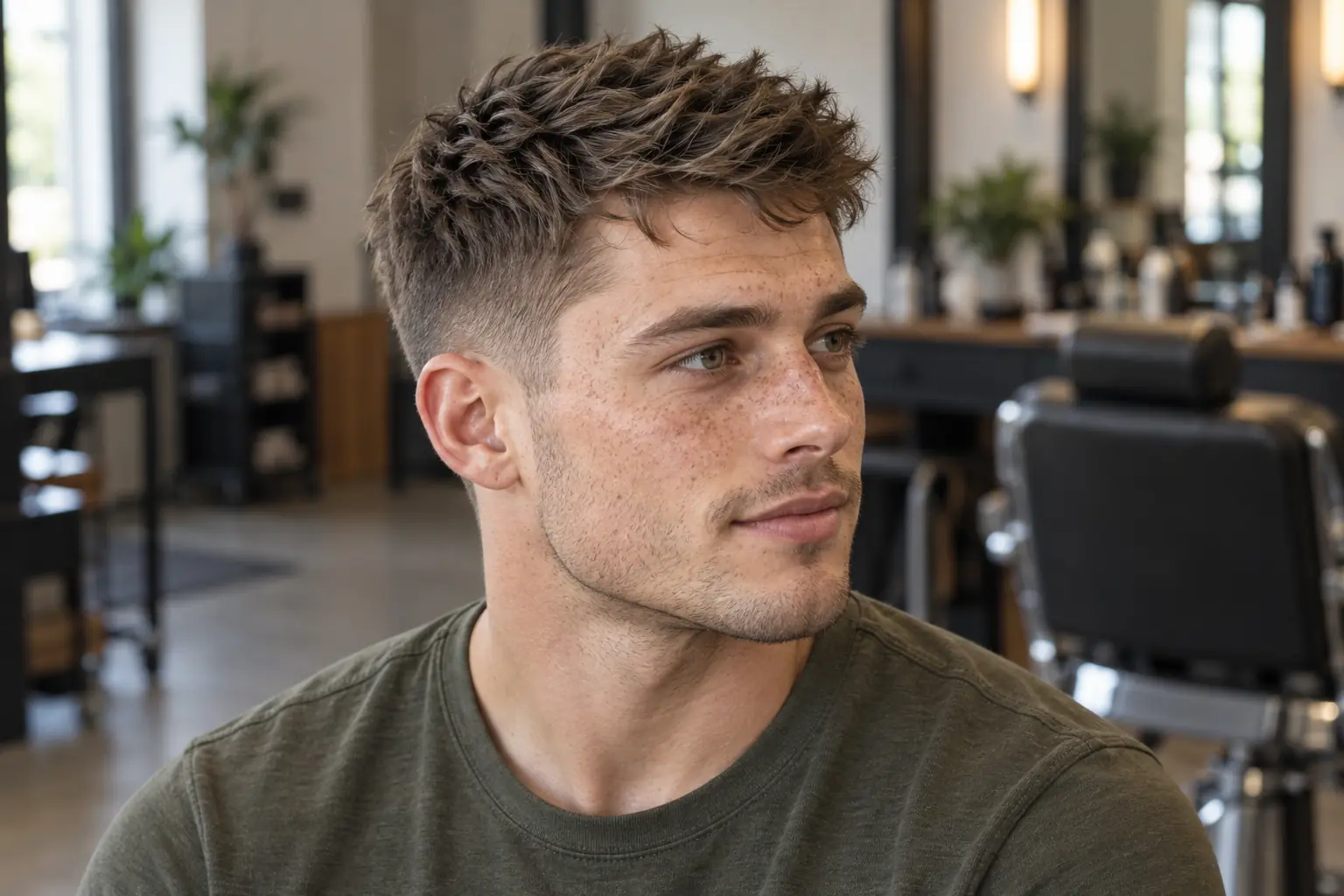 Textured crew cut with a choppy, messy top