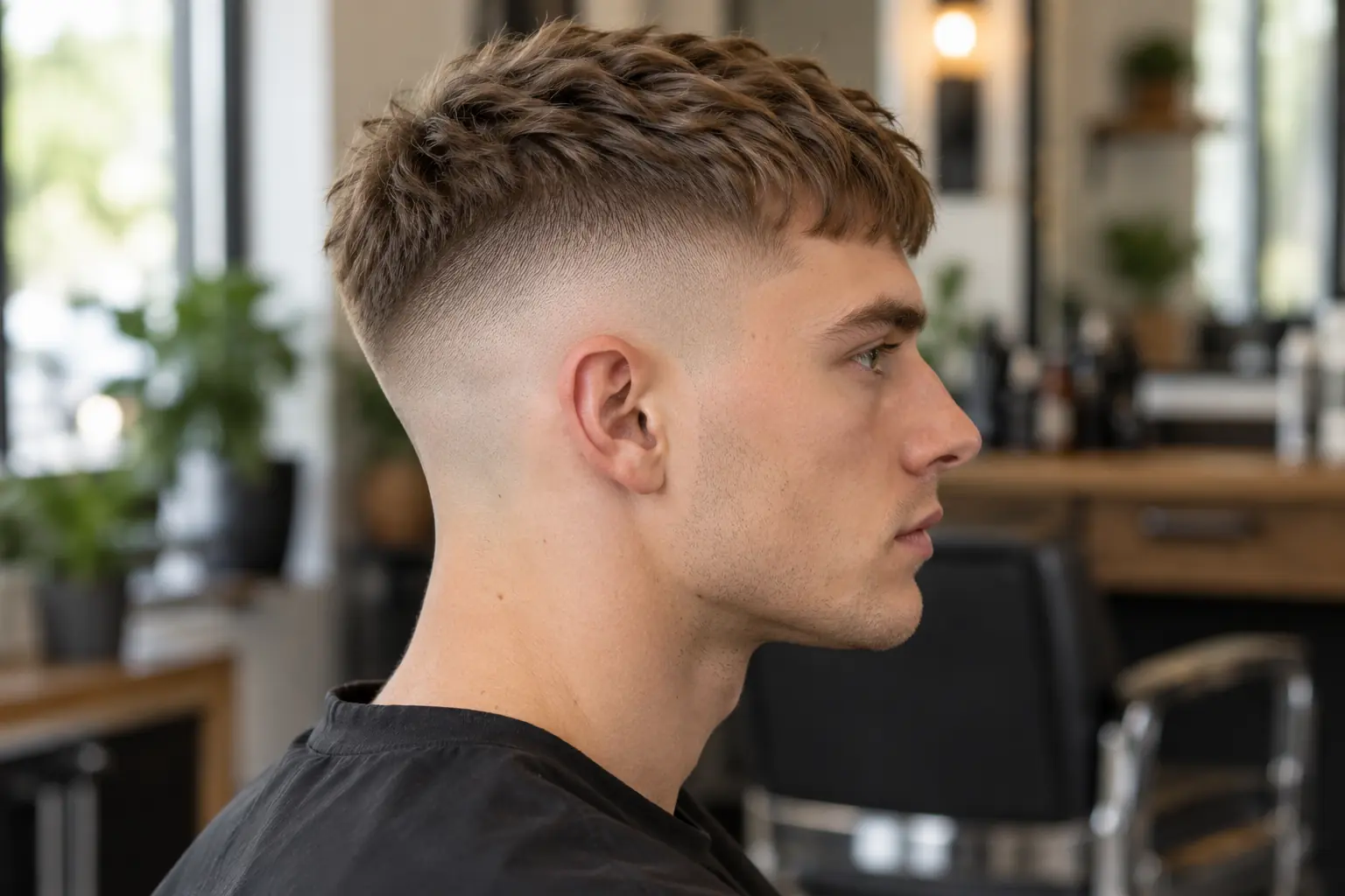 Textured crop with a high skin fade