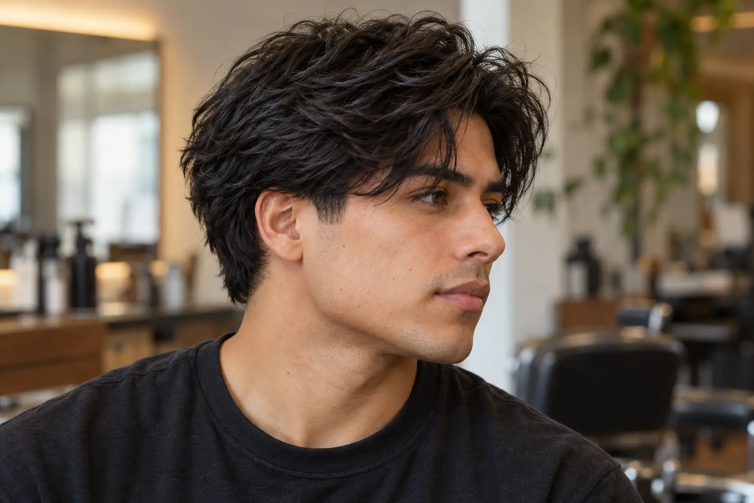 Warrior cut with a low taper on thick black hair